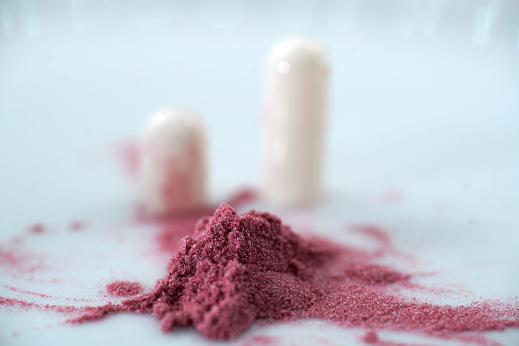 A pile of pink colored powder that is actually pink cocaine, a dangerous new designer drug.