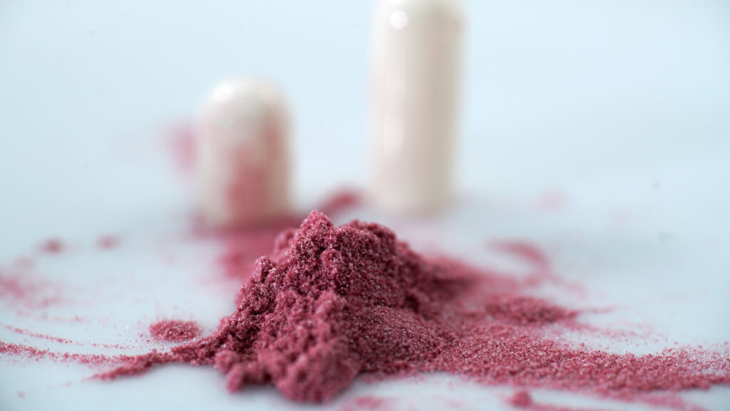 A pile of pink colored powder that is actually pink cocaine, a dangerous new designer drug.